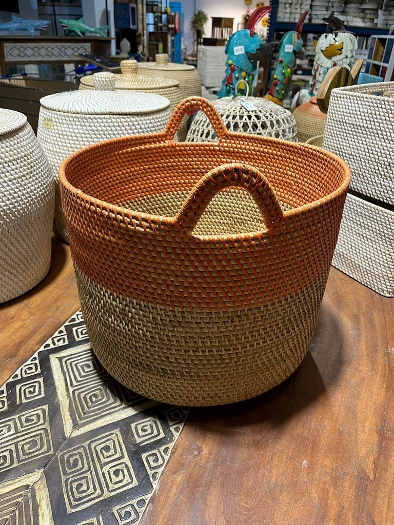 Panier Orange avec Anse - 42 x 42 x 42 cm