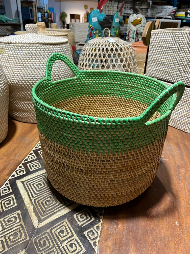 Panier Vert avec Anse - 35 x 34 x 34 cm
