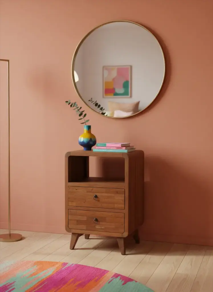 Petite Commode - 2 tiroirs, 1 étagère - 75 x 51 x 40 cm