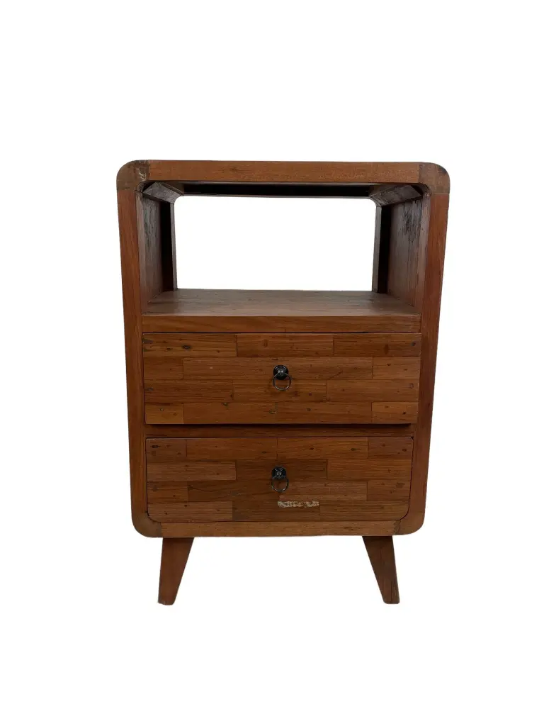 Petite Commode - 2 tiroirs, 1 étagère - 75 x 51 x 40 cm