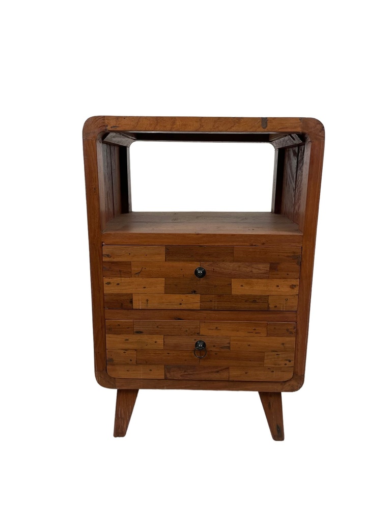Petite Commode - 2 tiroirs, 1 étagère - 75 x 51 x 40 cm