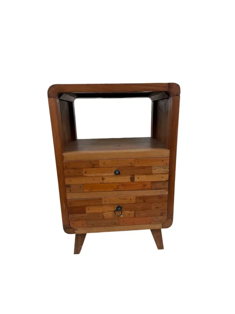 Petite Commode - 2 tiroirs, 1 étagère - 75 x 51 x 40 cm