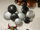 Décoration Murale "Cercles" Noire et Argentée - 60 x 105 x 5 cm