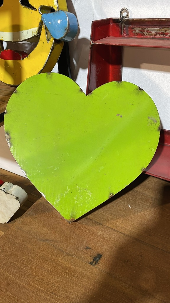 Grand Coeur Vert - Emoji - 30 x 32 x 4 cm
