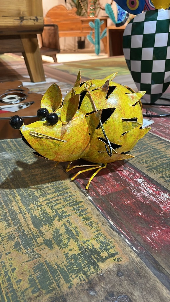 Hérisson Jaune - Photophore - 15 x 18 x 12 cm