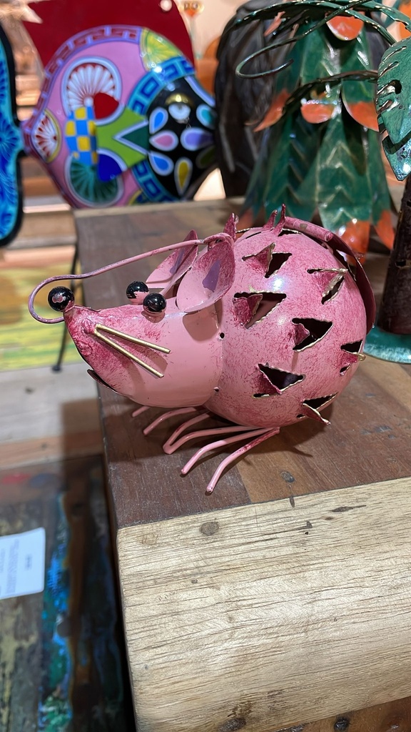 Petit Hérisson Rose - Photophore - 10 x 14 x 8 cm