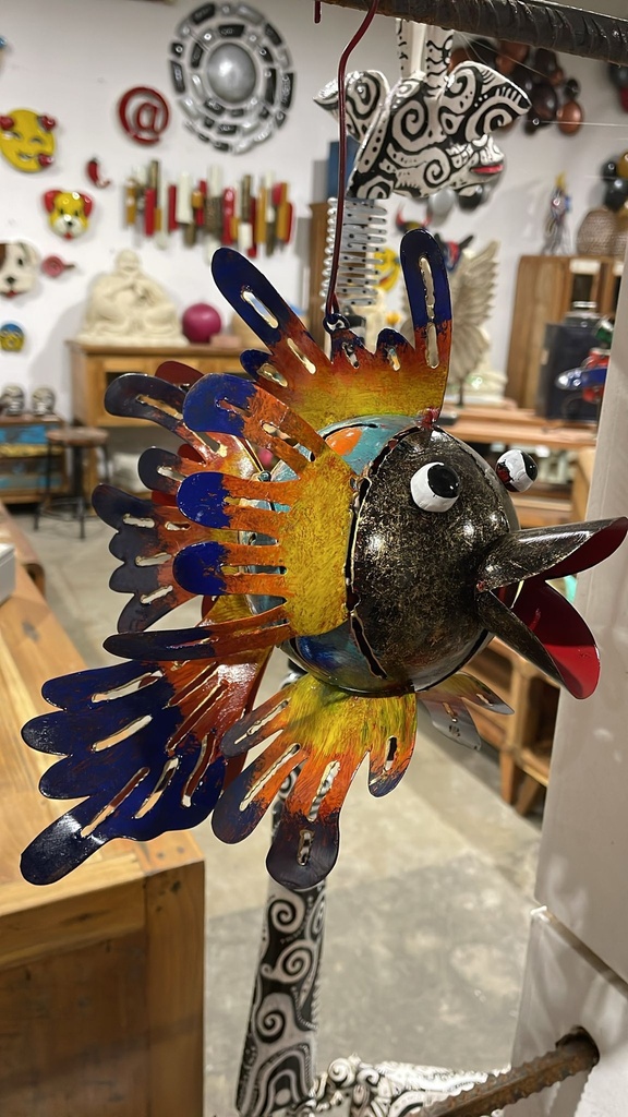 Poisson Ailé Suspendu - Photophore - 20 x 22 x 20 cm