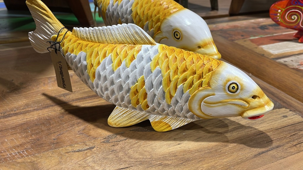 Poisson Koï Jaune - 12 x 30 x 8 cm