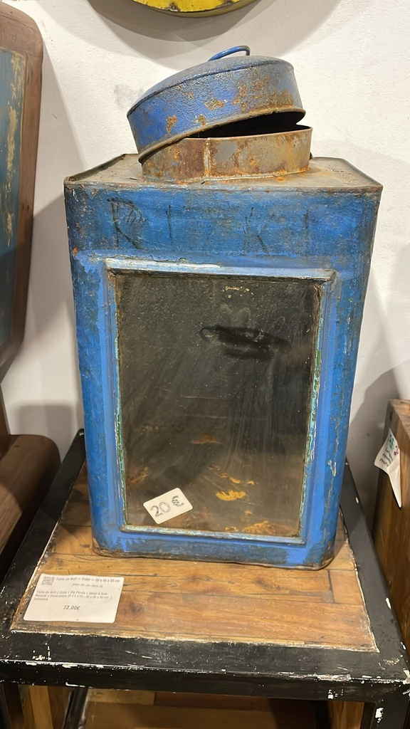 Support Lanterne Bleu - 40 x 23,5 x 23,5 cm