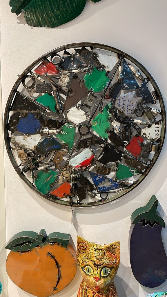 Applique Murale '100% Récup' Upcycling - 58 x 58 x 8 cm