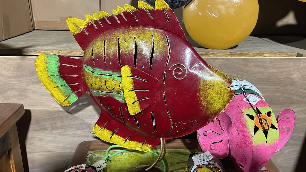 Poisson Rouge sur Pied - 40 x 15 x 45 cm