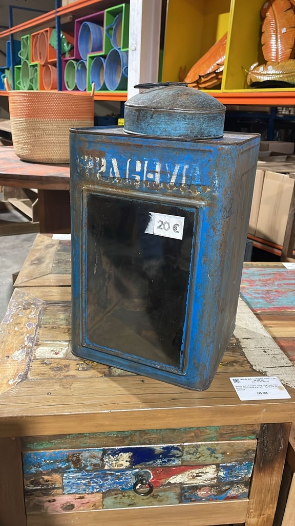 Lanterne Bleue - 40 x 23,5 x 23,5 cm