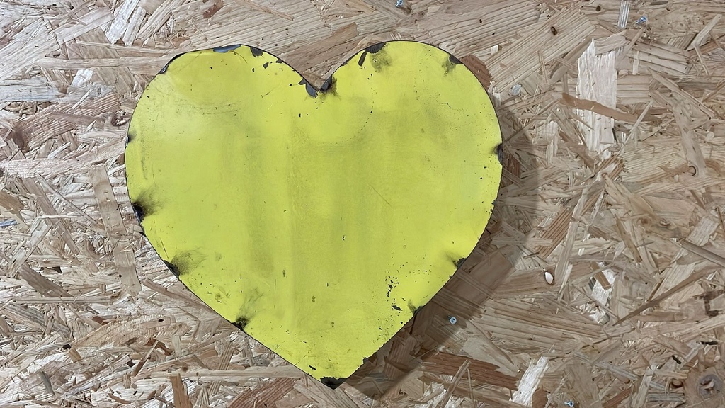 Grand Coeur Jaune - Emoji - 30 x 32,5 x 4 cm