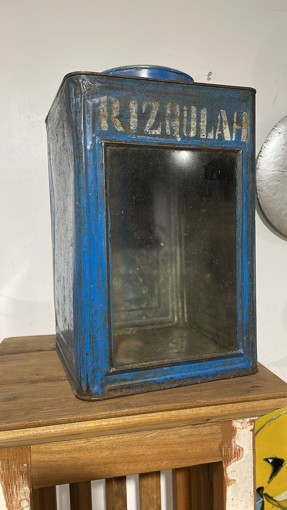 Lanterne Bleue - 40 x 23,5 x 23,5 cm