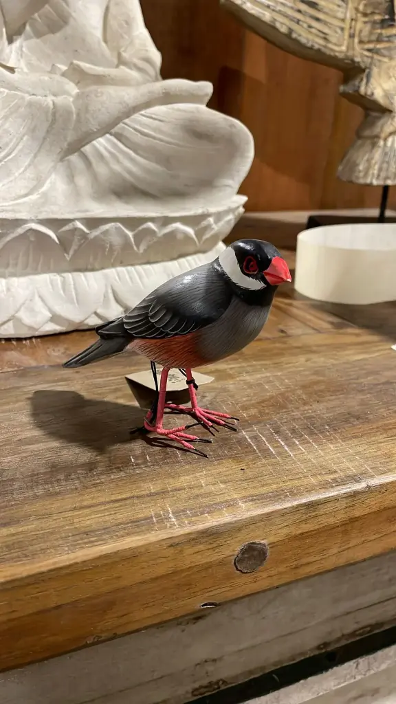 Oiseau - Gris & Noir - 10 x 5 x 11 cm