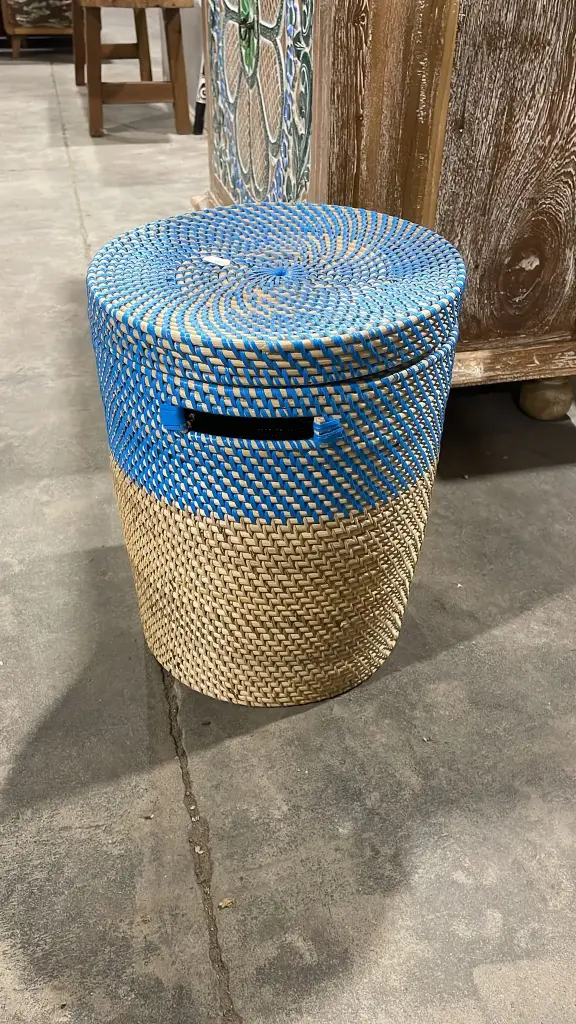 Petit Panier à Linge - Bleu - 40 x 30 x 30 cm
