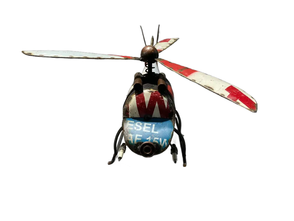 Hélicoptère Upcycling - Petit - 25 x 43 x 64 cm