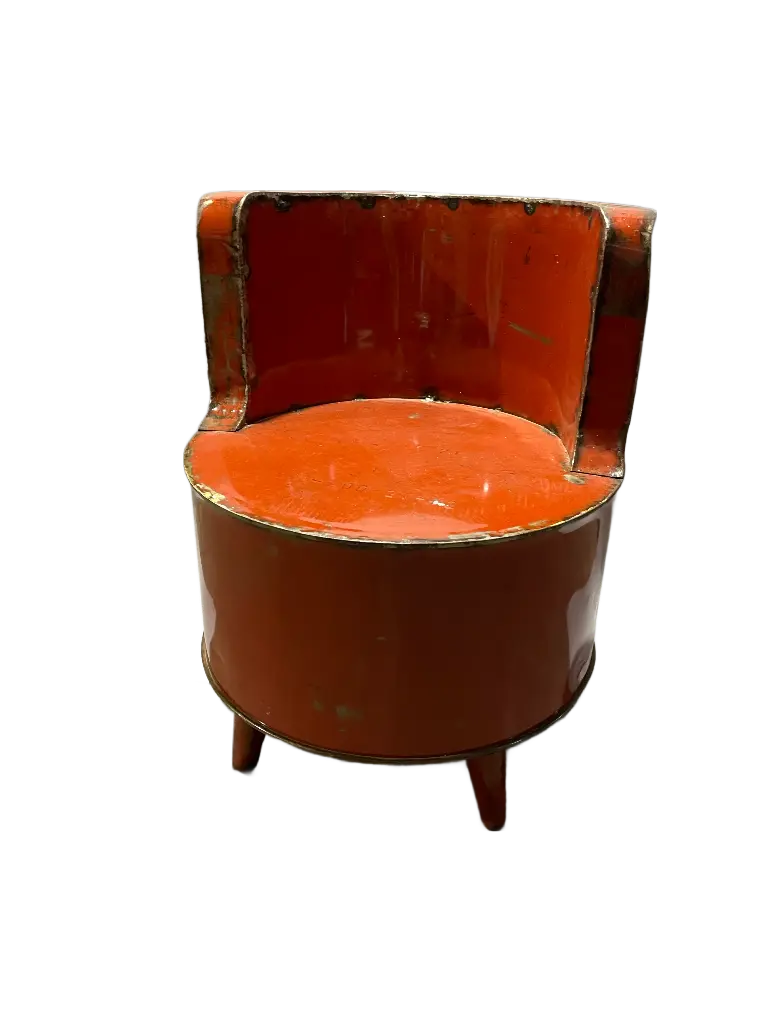 Fauteuil Simple Upcycling - Orange - 75 x 58 x 58 cm