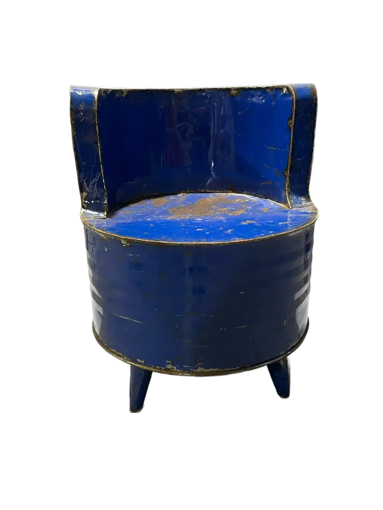 Fauteuil Simple Upcycling - Bleu - 75 x 58 x 58 cm