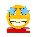 Emoji (120) - 🤩 - Visage avec des étoiles à la place des yeux - 139 x 120 x 30 cm
