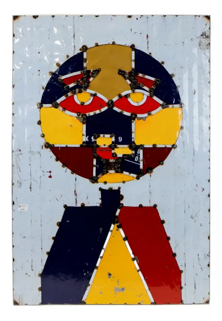 Peinture Abstraite Upcycling - 120 x 80 x 1 cm