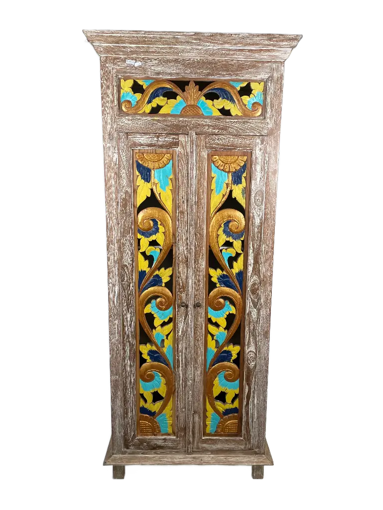 Armoire Sculptée - 2 Portes - 190 x 80 x 60 cm