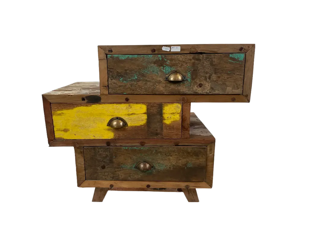 Table de Nuit Design - 3 Tiroirs - 60 x 70 x 40 cm