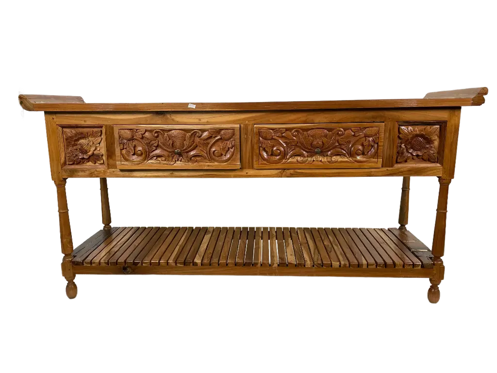 Console Sculptée - 2 Tiroirs - 84 x 169 x 45 cm