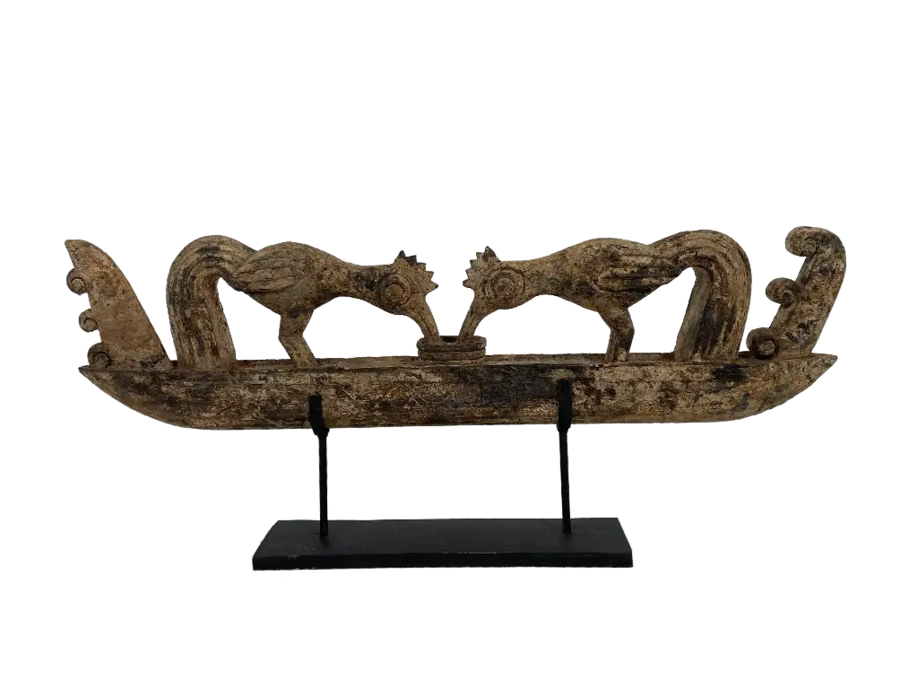 Scène 'Poules qui Picorent' - 41 x 90 x 10 cm