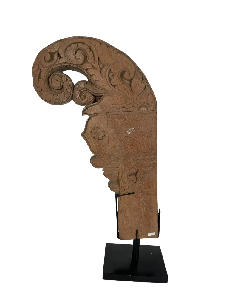Élément de décoration en bois sculpté - 61,5 x 32 x 13,5 cm
