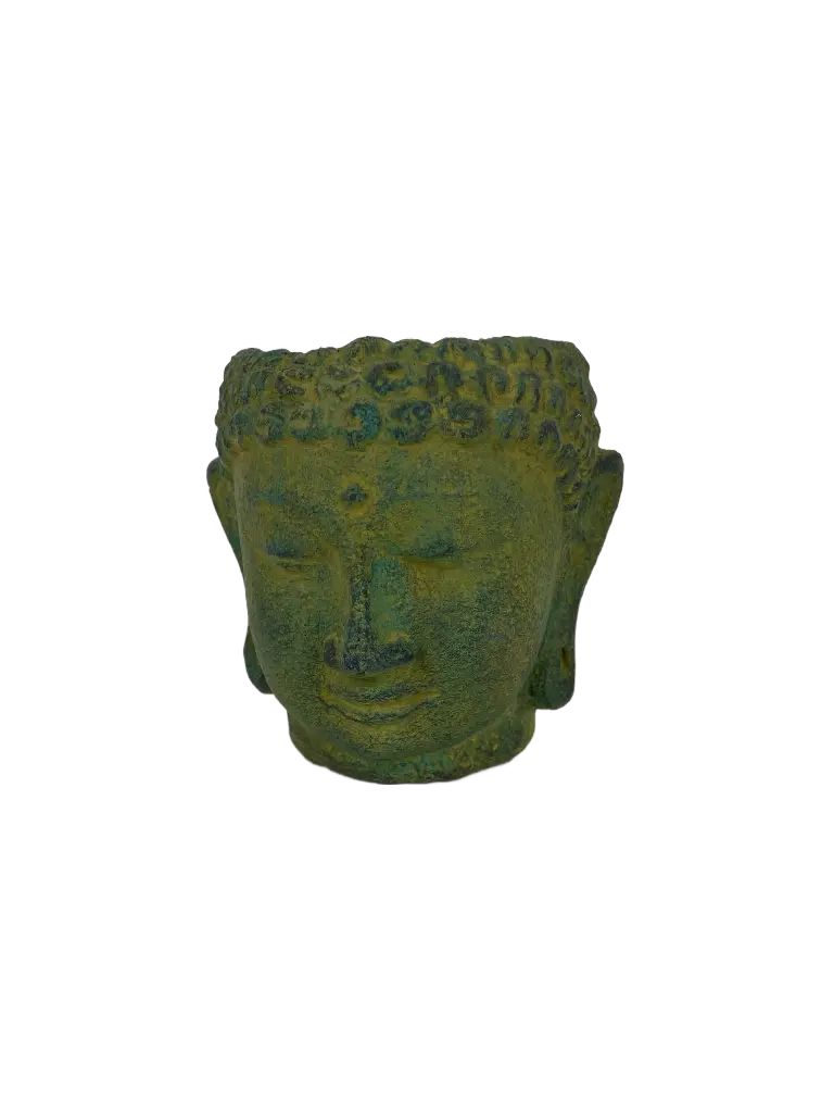 Tête de Buddha en Pierre - 14,5 x 15 x 14 cm