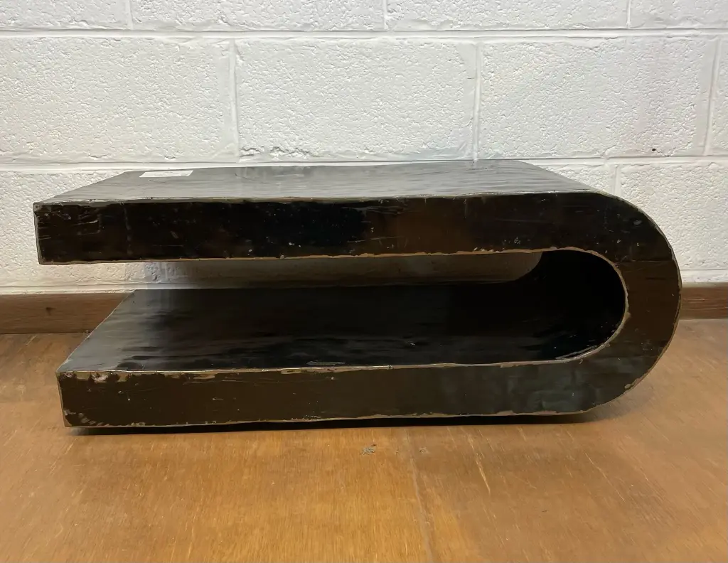 Table Basse en U Upcycling - Noir - 30 x 80 x 40 cm