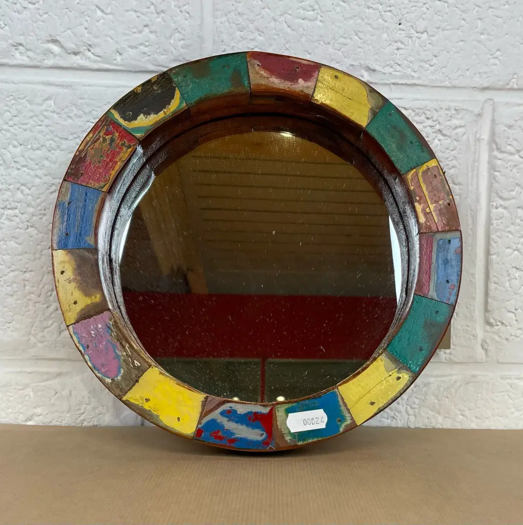 Miroir Rond - Mix Couleur - 25 x 25 x 3,5 cm