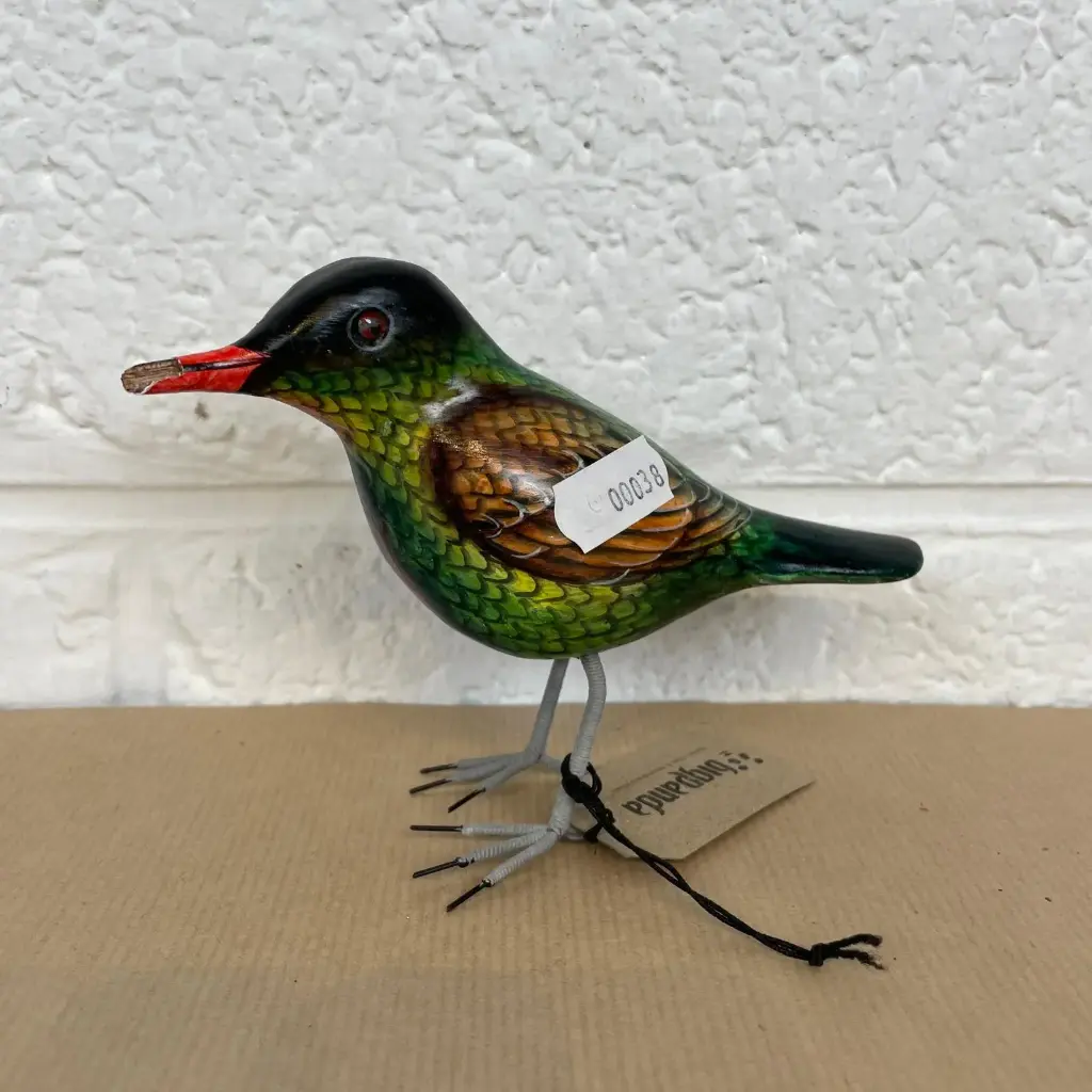 Colibri - Vert, Bleu, Brun & Noir - 10 x 15 x 4 cm