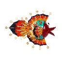 Poisson à Suspendre - Œillet - 30 x 20 x 36 cm