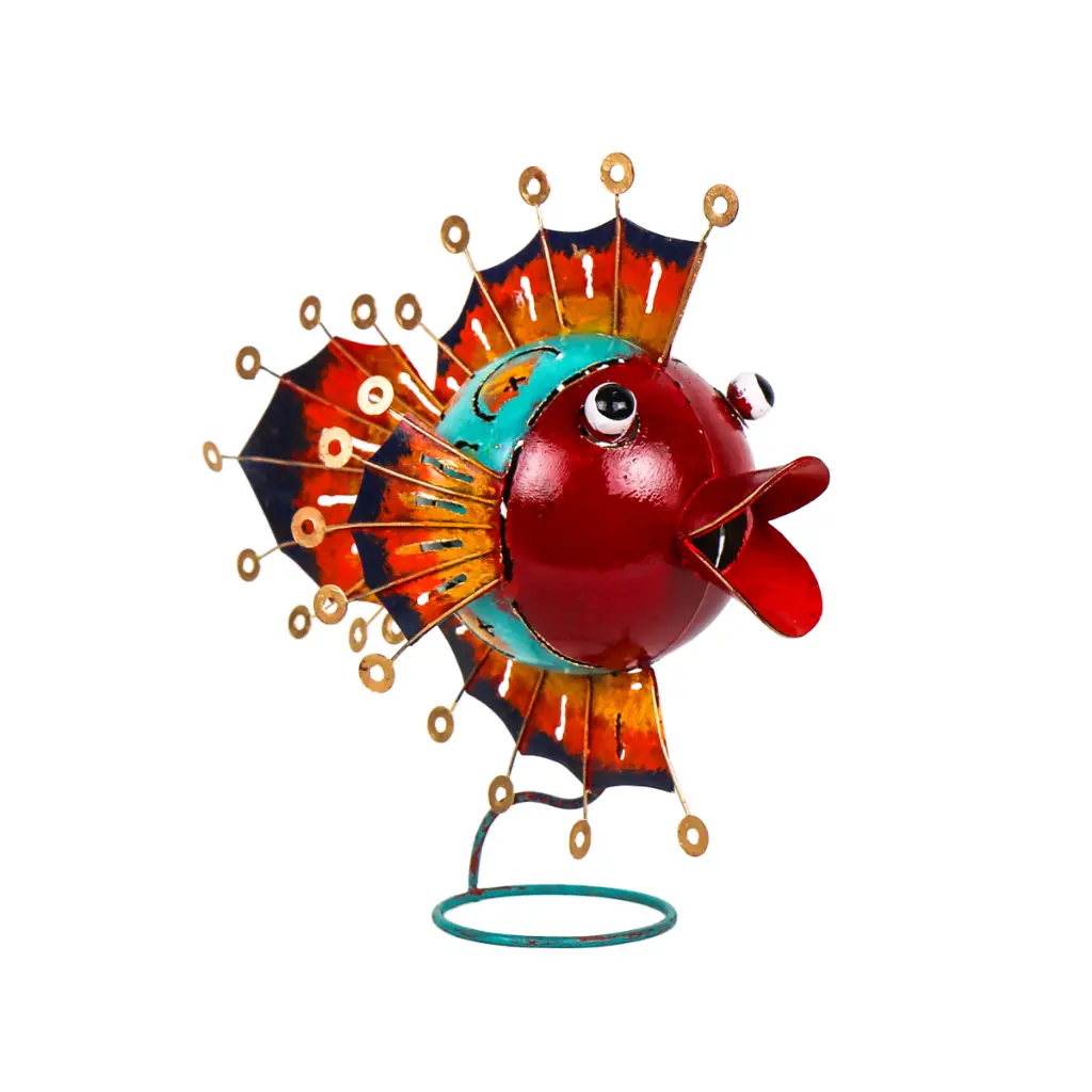 Poisson sur Pied - Œillet - 31 x 20 x 38 cm