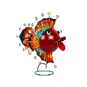 Poisson sur Pied - Œillet - 31 x 20 x 38 cm