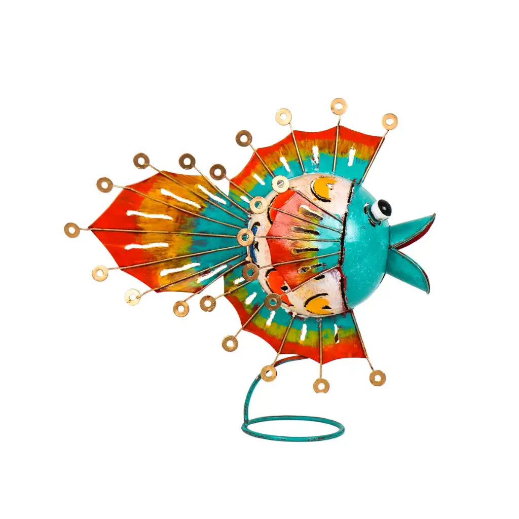Poisson sur Pied - Œillet - 31 x 20 x 38 cm