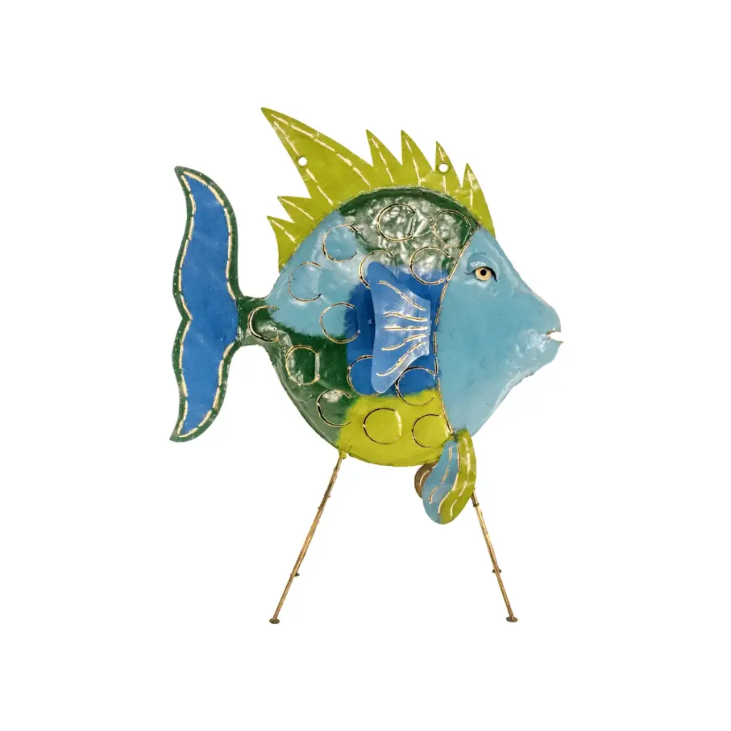 Poisson Daurade - Bleu Clair, Bleu Foncé, Vert Clair & Vert Foncé - 85 x 27 x 69 cm