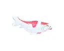 Koi - Small - Blanc & Rouge - 11 x 27 x 6,5 cm