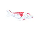 Koi - Medium - Blanc & Rouge - 13 x 30 x 7,5 cm