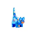 Chat Dali - Bleu à Fleur - 8 x 6 x 3 cm