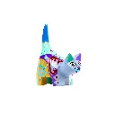 Chat Dali - Gris clair & Turquoise - 8 x 6 x 3 cm