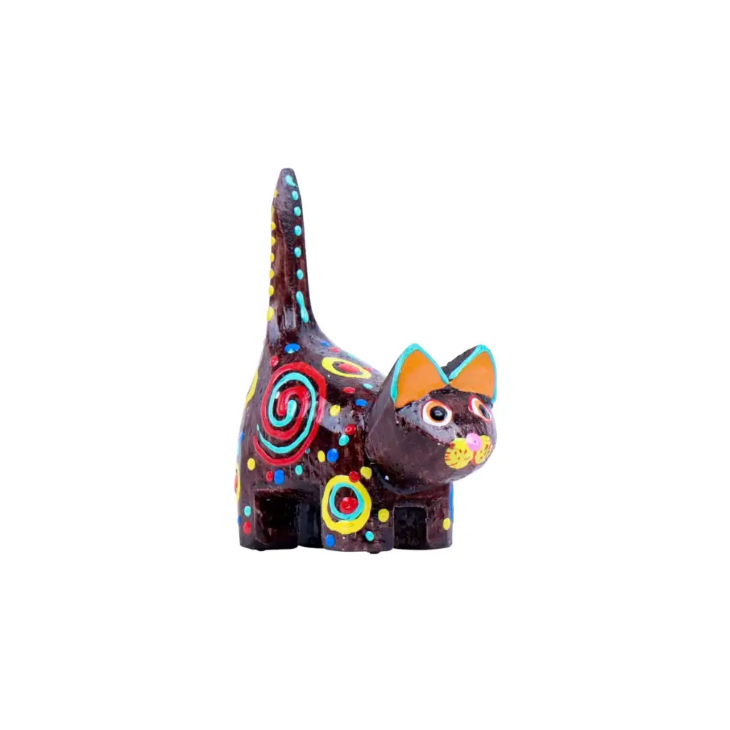 Chat Dali - Brun Spirale - 8 x 6 x 3 cm