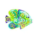 Poisson Dali - Turquoise - 15 x 20 x 3 cm