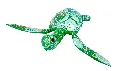Tortue Dali - Vert & Turquoise - 7 x 32 x 32 cm