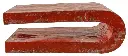 Table Basse en U Upcycling - Rouge - 30 x 80 x 40 cm
