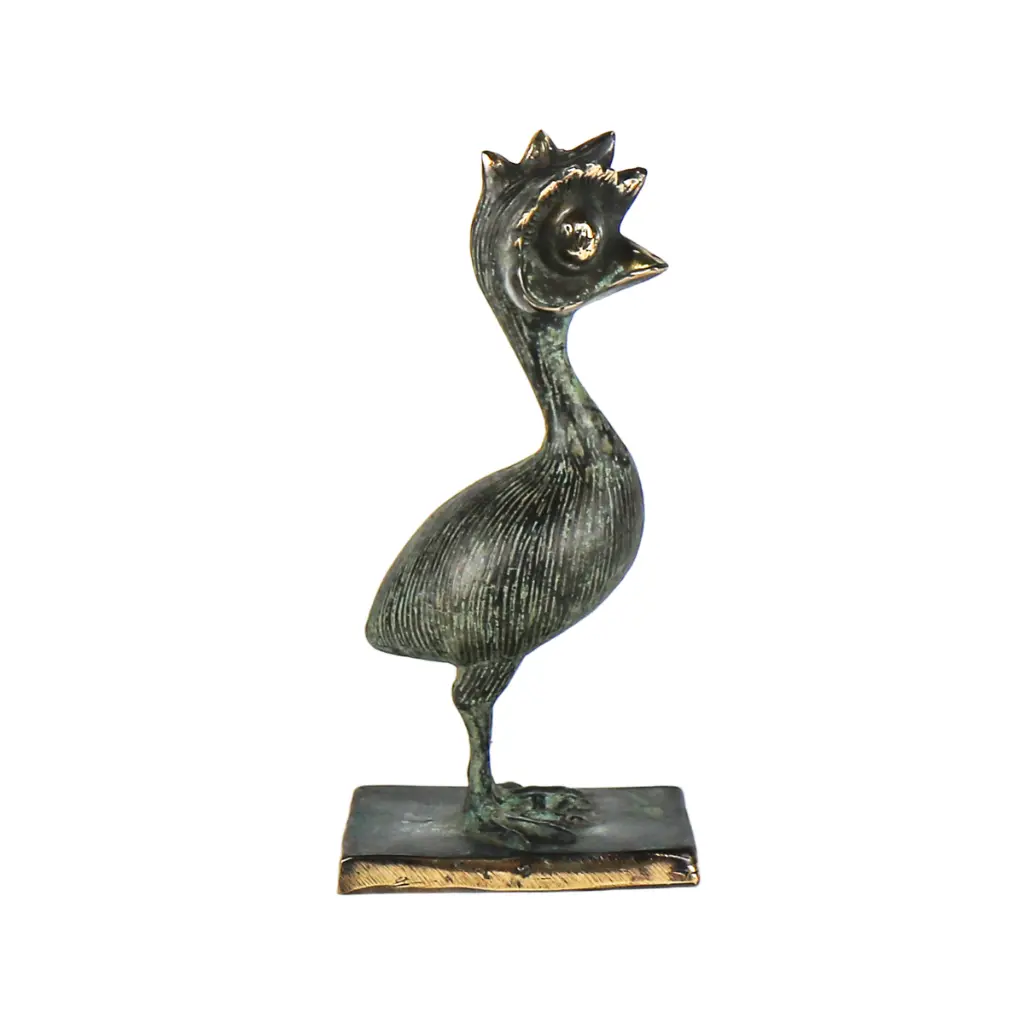 Funky Emu Bronze - Vert Antique - 20 x 8 x 10 cm