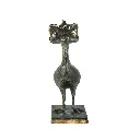 Funky Emu Bronze - Vert Antique - 20 x 8 x 10 cm