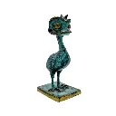 Funky Emu Bronze - Vert Antique - 20 x 8 x 10 cm